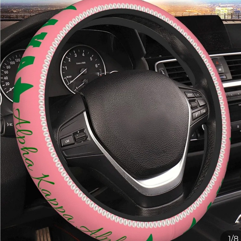 Alpha Kappa Alpha Pink Steering Wheel Cover
